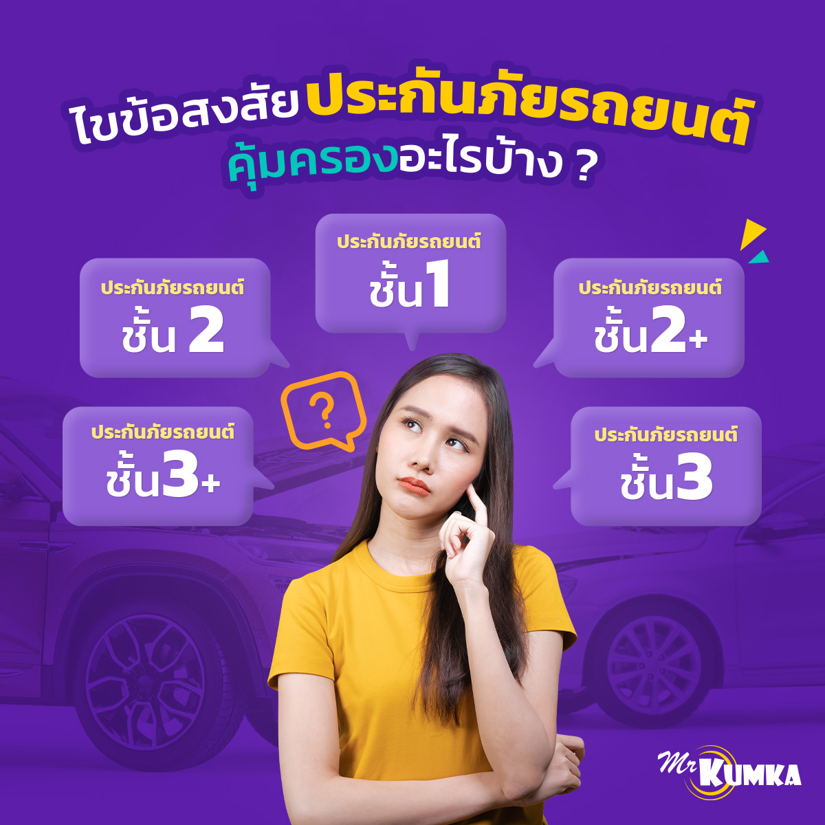 ไขข้อสงสัยประกันภัยรถยนต์คุ้มครองอะไรบ้าง ? กับ MrKumka.com 