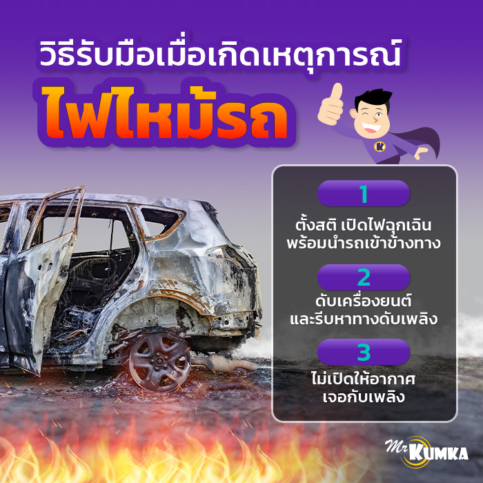 วิธีรับมือเมื่อเกิดเหตุการณ์ไฟไหม้รถ | มิสเตอร์ คุ้มค่า